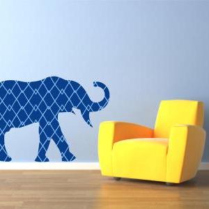 Blue Elephant Wall Decal For Kids And Nursery