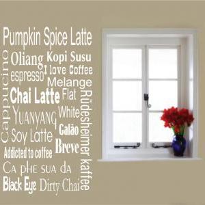 Coffee Beverages Wall Decals For Kitchen Decor