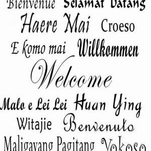Welcome Decals In Different Languages Vinyl Wall..