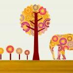 Elephant and Tree Wall Decals for C..