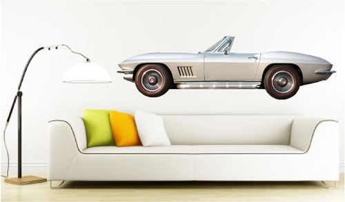 Classic Sports Car Wall Decal 1967 Corvette Sting Ray