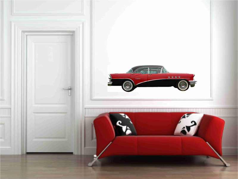 Buick Century Riveria 1955 Red And Black Wall Vinyl Decals