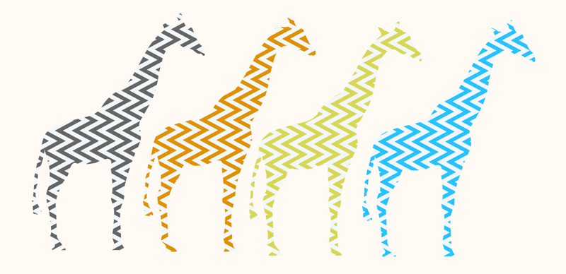 Giraffe Decal Set in zigzag pattern